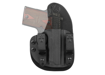 CrossBreed® Holsters - Micro Reckoning - Black Cowhide Leather - Black Kydex - Kimber Micro 9