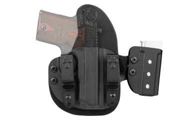 Sig P238 - Micro Reckoning System - IWB Or OWB Concealed Carry Holster with Attached Mag Carrier - Black Cowhide - Black Kydex