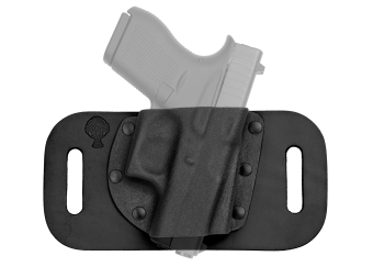 SnapSlide OWB Concealed Carry Holster with Glock 43 - Black Cowhide